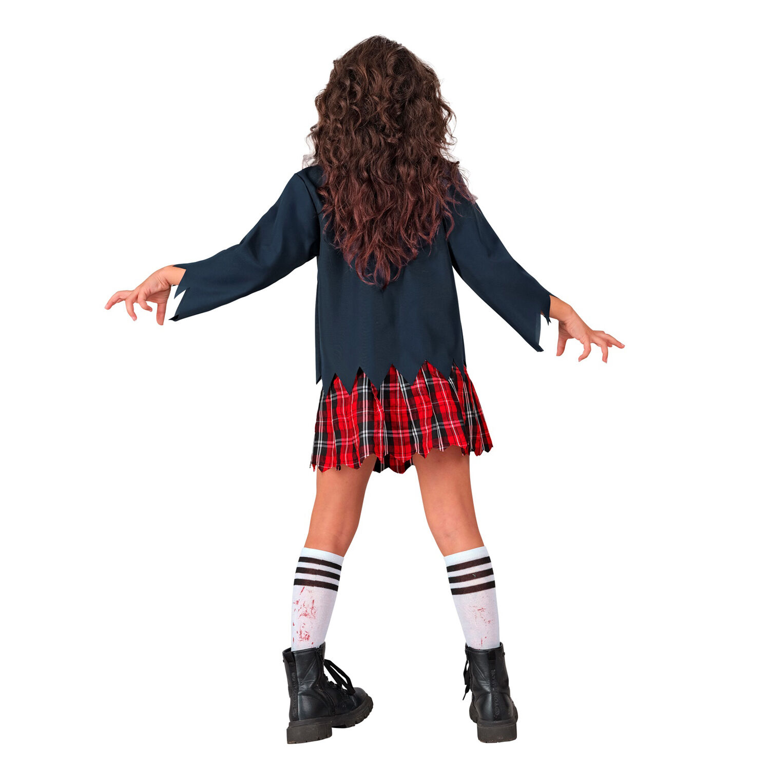 NEU Kinder-Kostm Zombie Schulmdchen, inkl. Jacke, Bluse, Rock, Krawatte und Strmpfe, Gr. 116 Bild 2