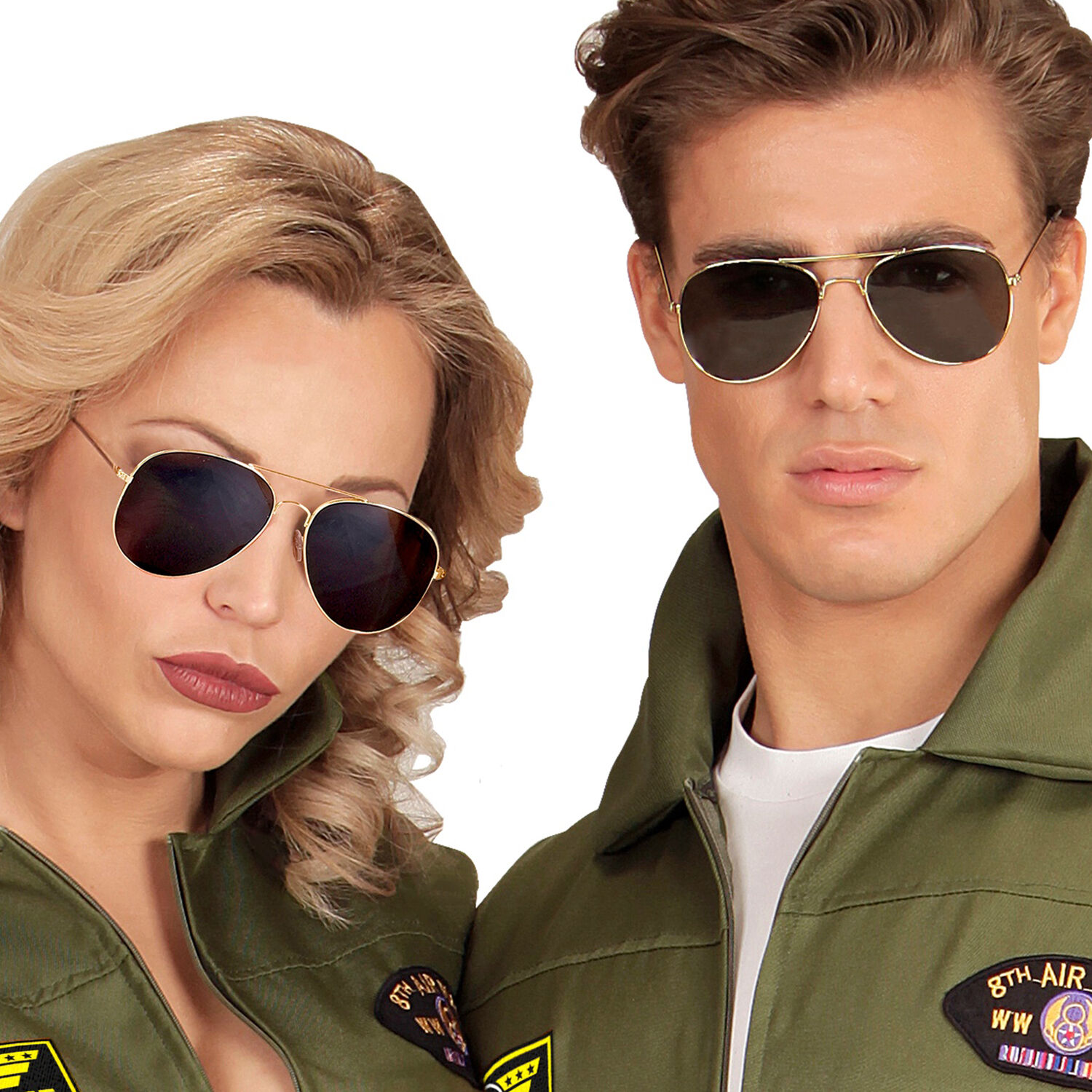 Brille Pilot, mit goldenem Rahmen Bild 2