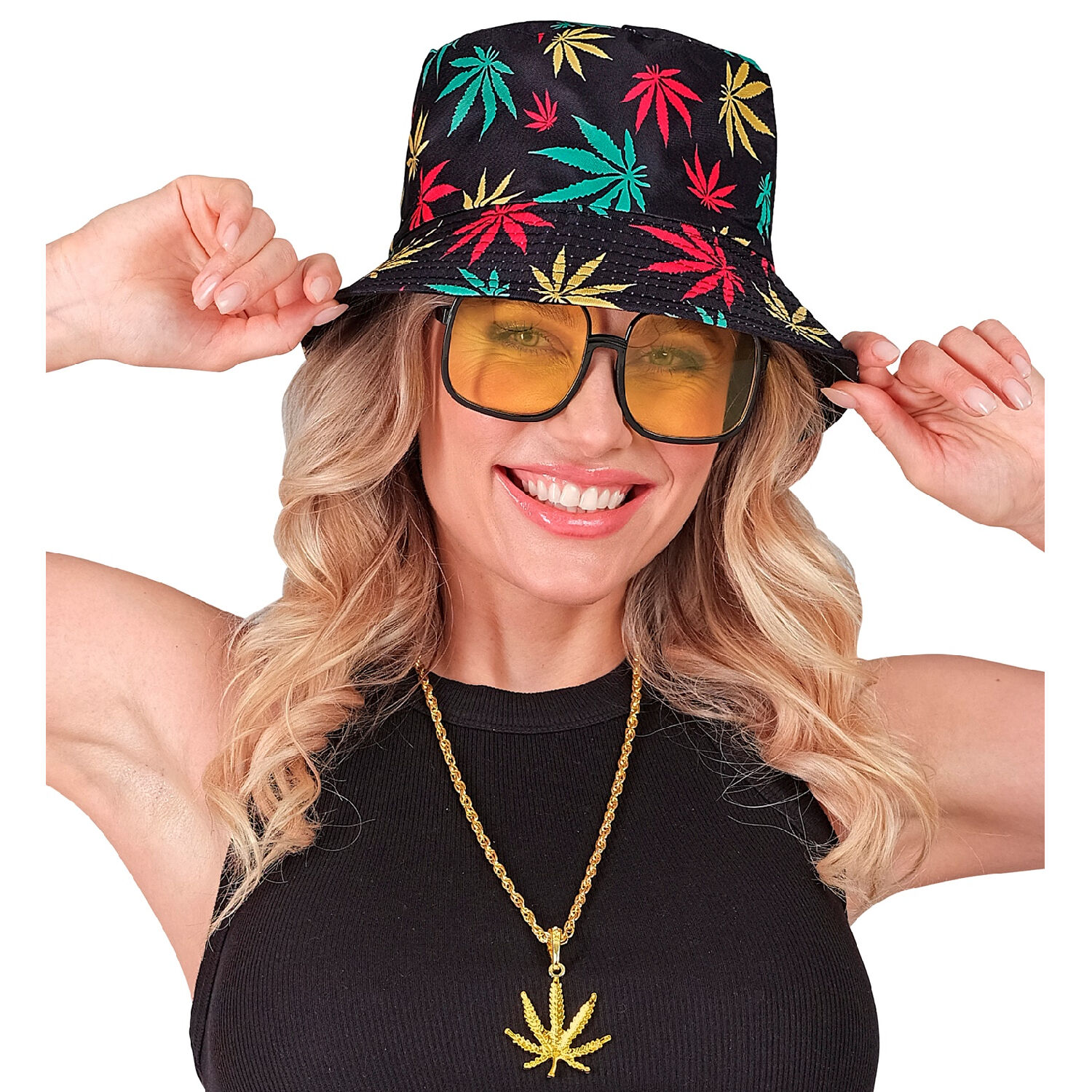 NEU Accessoire-Set 90s Hip Hop / Rastafari Fashion, Hut, Hanf-Kette und Sonnenbrille Bild 2