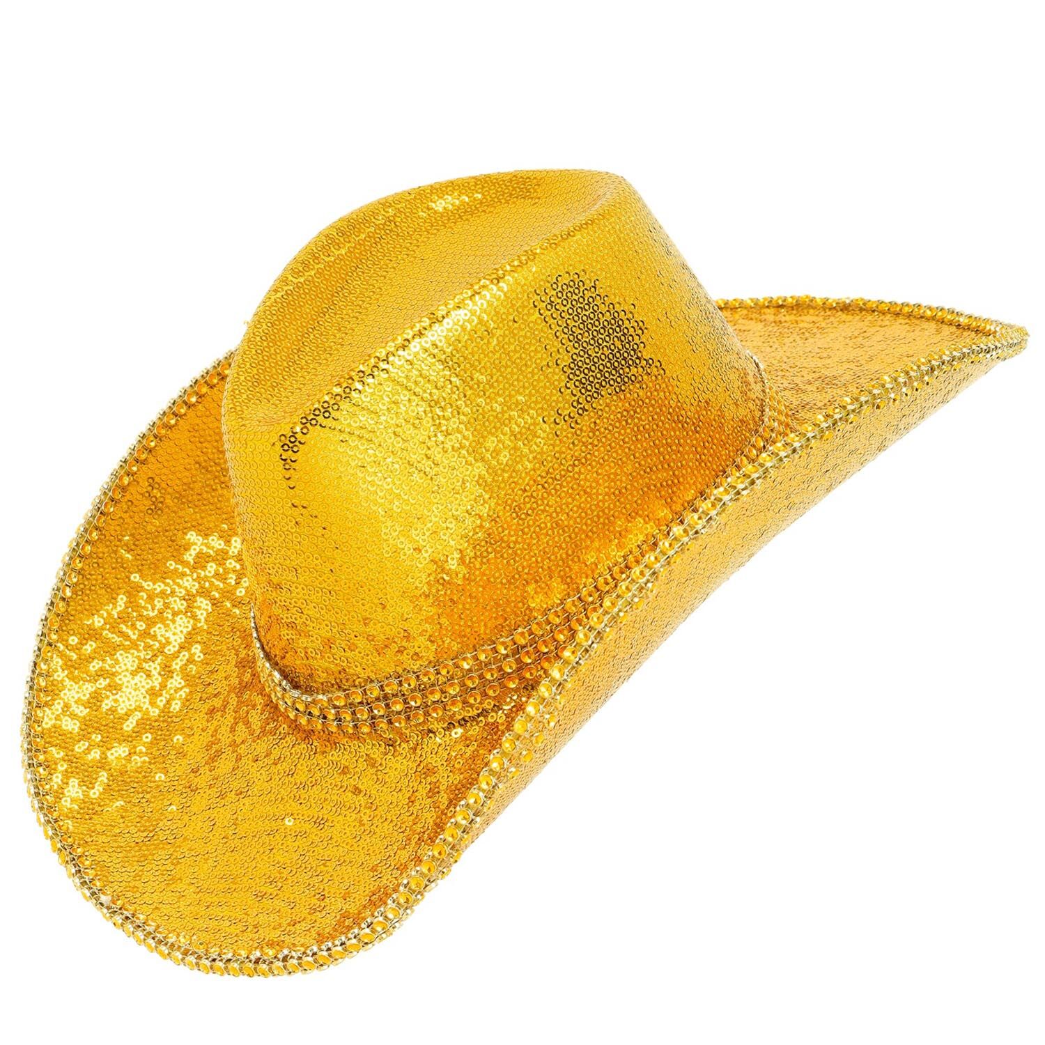 Cowboyhut mit Pailletten, gold Bild 2