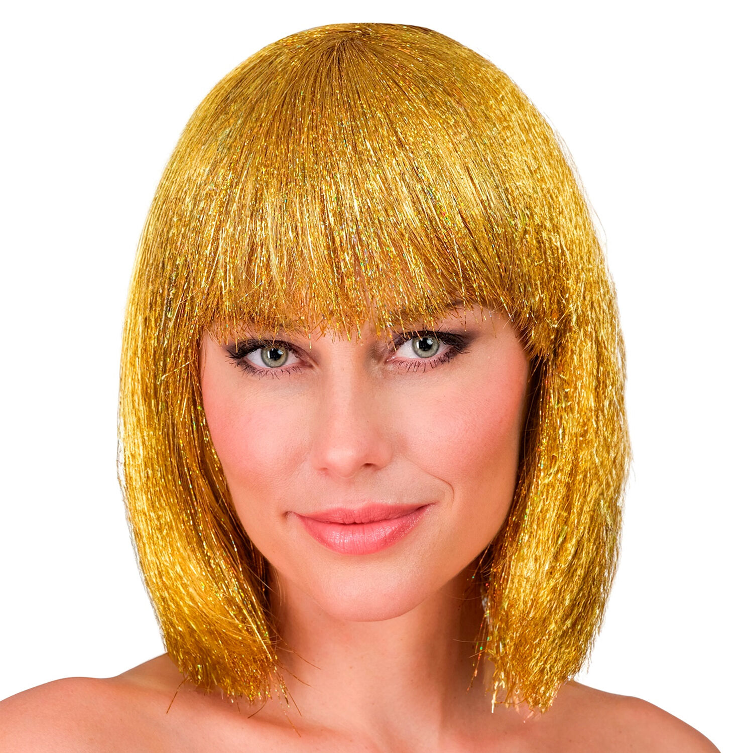 NEU Damen-Percke Glitzer-Bob, gold
