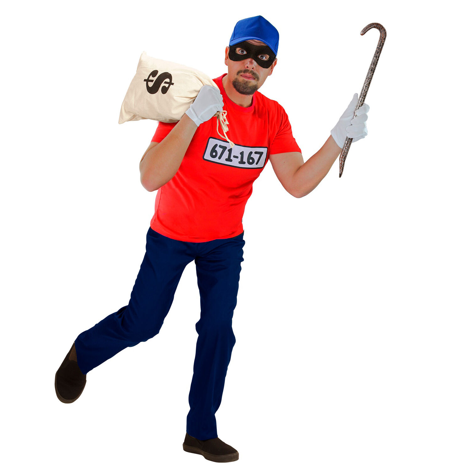 NEU Kostm-Set Diebesbande, mit Shirt, Handschuhen, Mtze und Augenmaske, Gr. M-L Bild 4