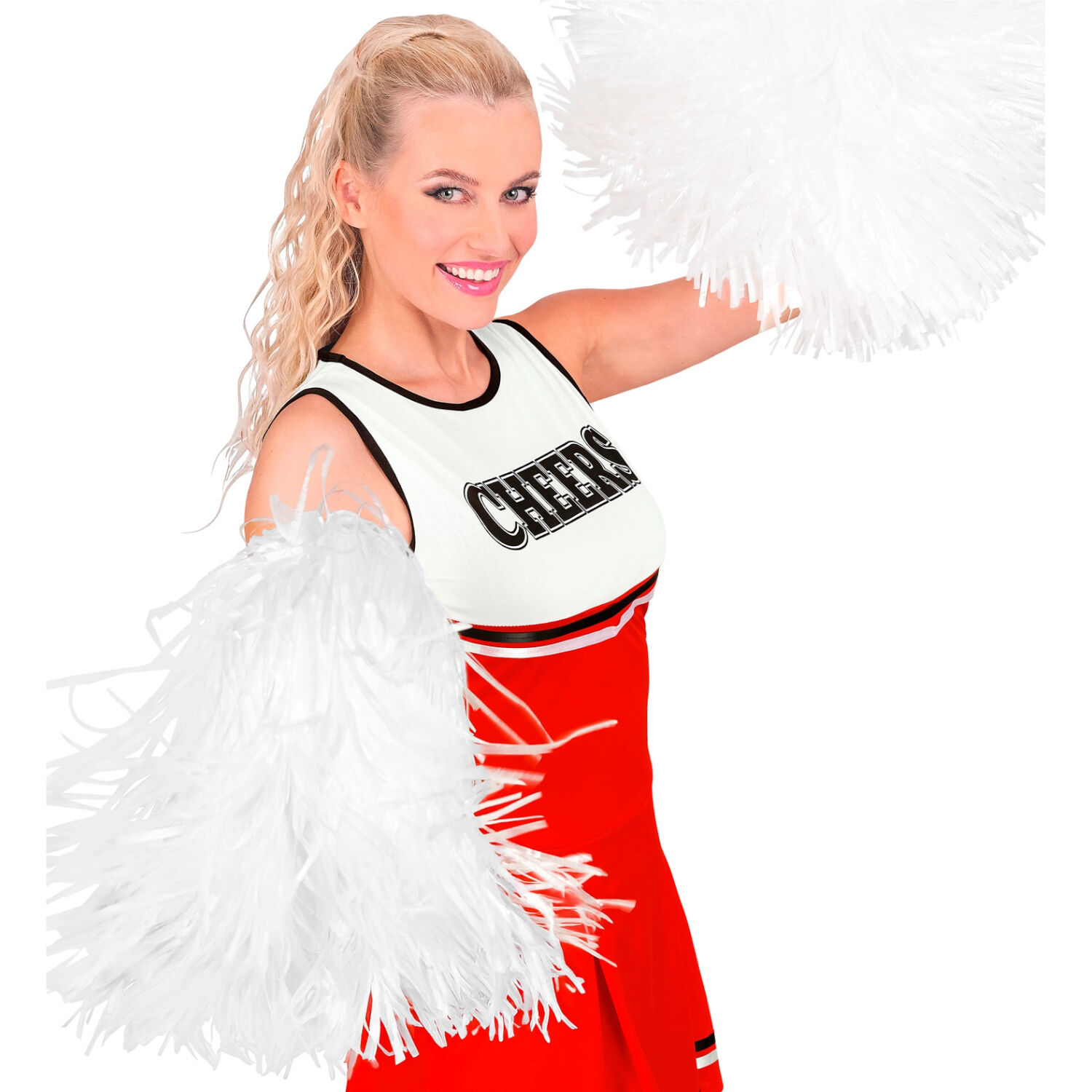 Pompon / Pom Pom mit Griff, 1 Stck, Wei Bild 3