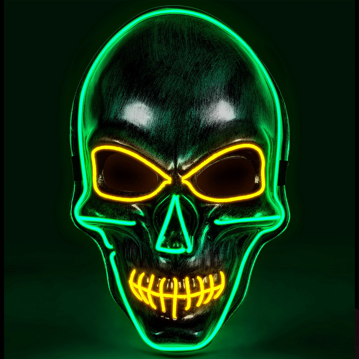 NEU LED-Maske Totenkopf silber, grenverstellbar Bild 2