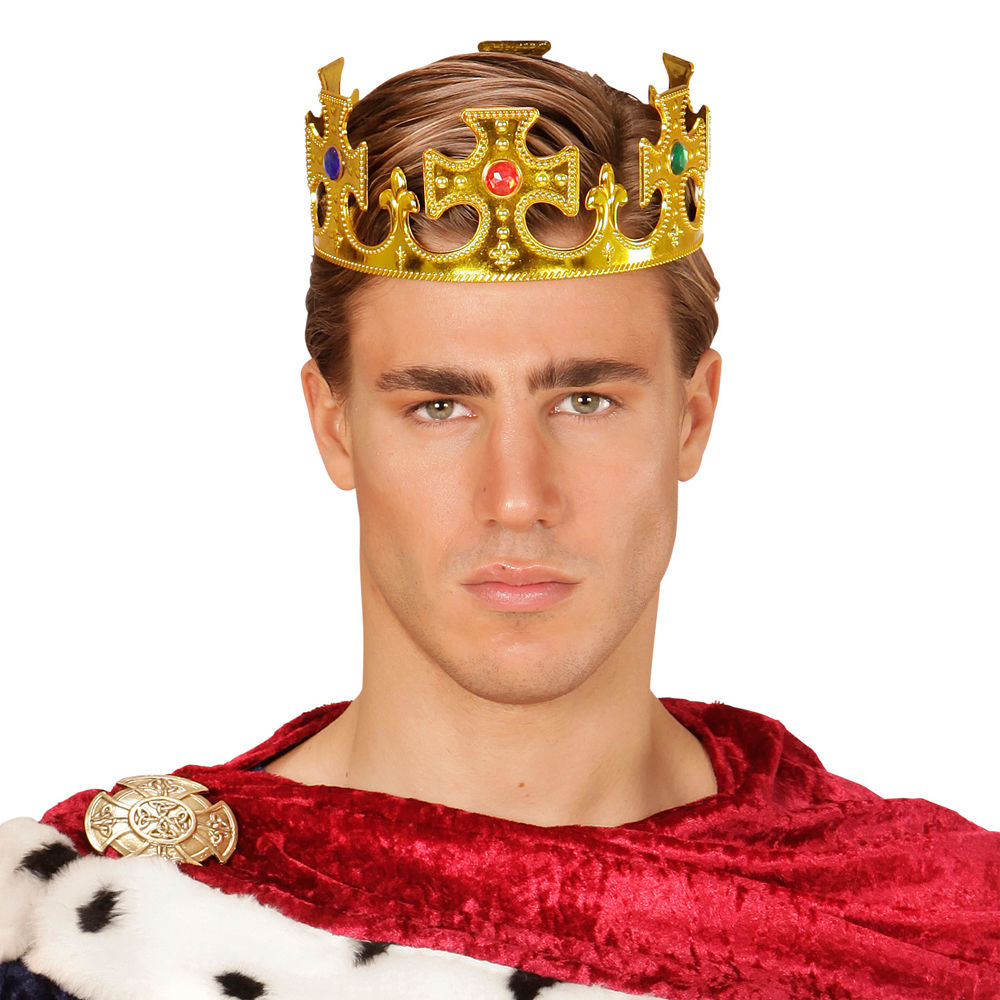 Königskrone Krone mit Edelsteinen Kostüm König Karneval Kostümzubehör 