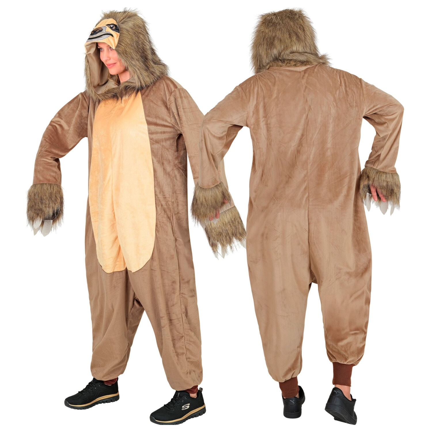 NEU Damen- und Herren-Kost�m Pl�sch-Overall Faultier, mit Kapuze, Gr. S-M Bild 3