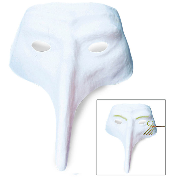 Venezianische Maske, weiß, zum bemalen