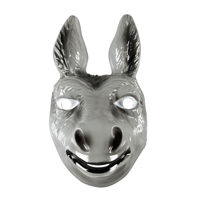 Maske Esel aus Plastik, grau
