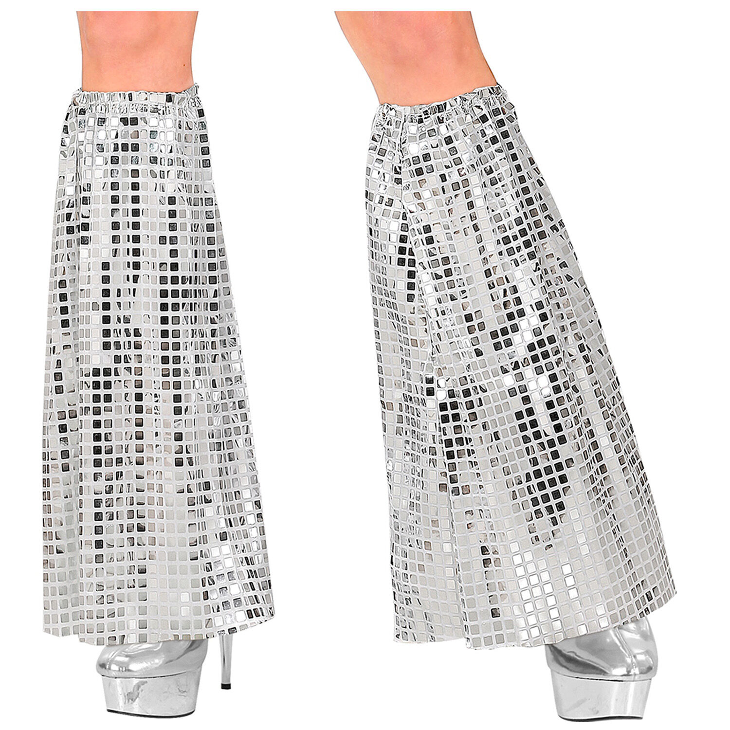 NEU Beinstulpen 70er-Disco Style, silber