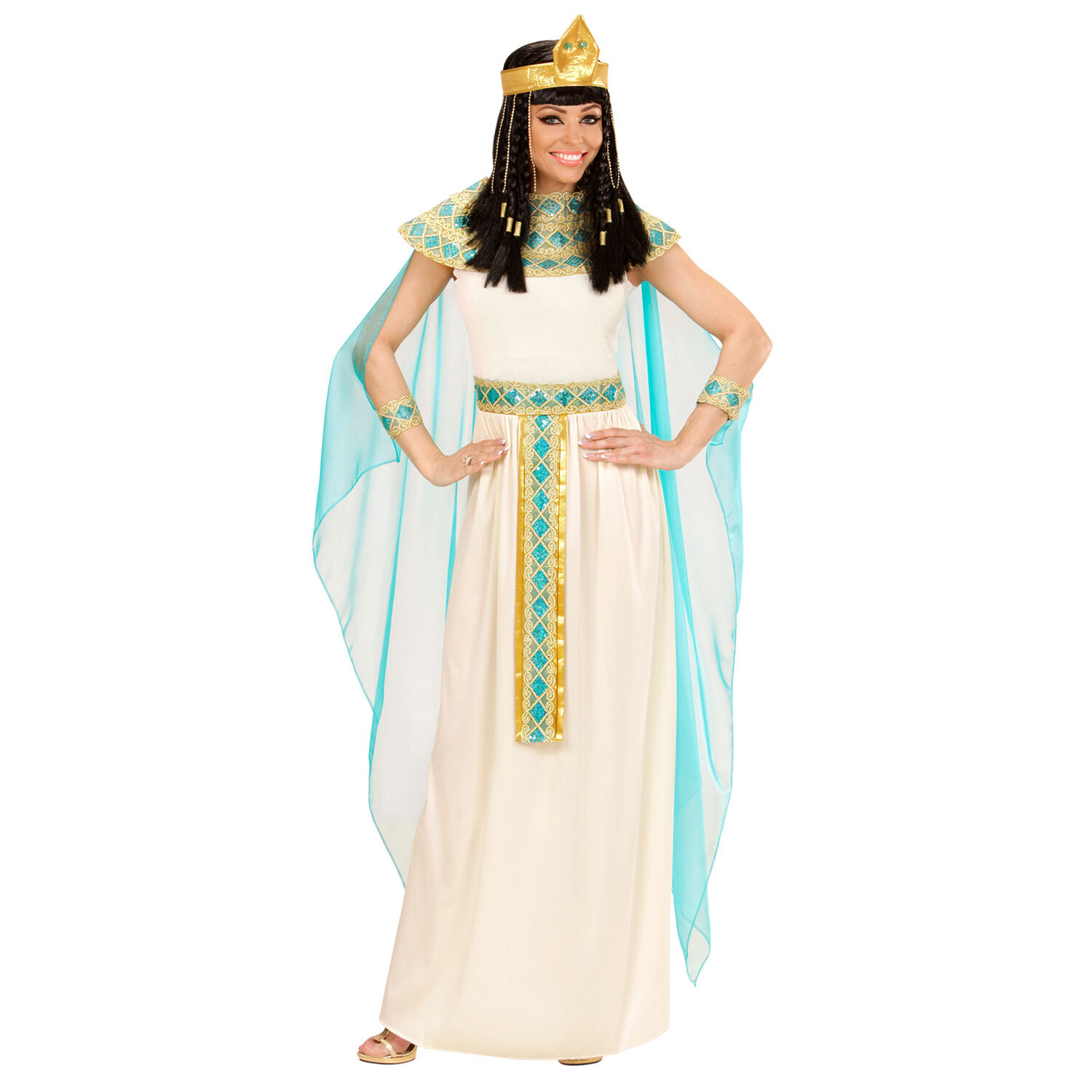 NEU Damen-Kostm Cleopatra-Kleid, inkl. Schmuck, Stirnband und Umhang, Gr. XS Bild 2