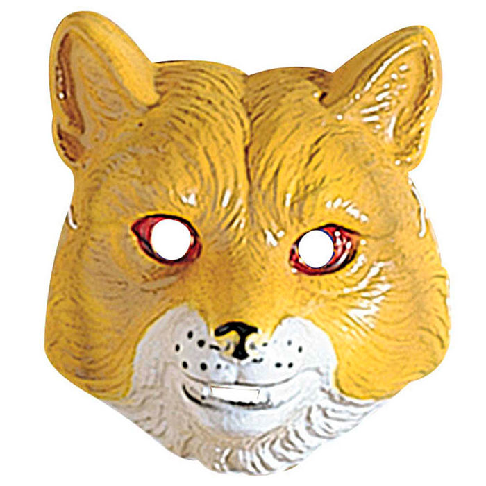 SALE Maske Wolfsmaske aus Plastik, gelb