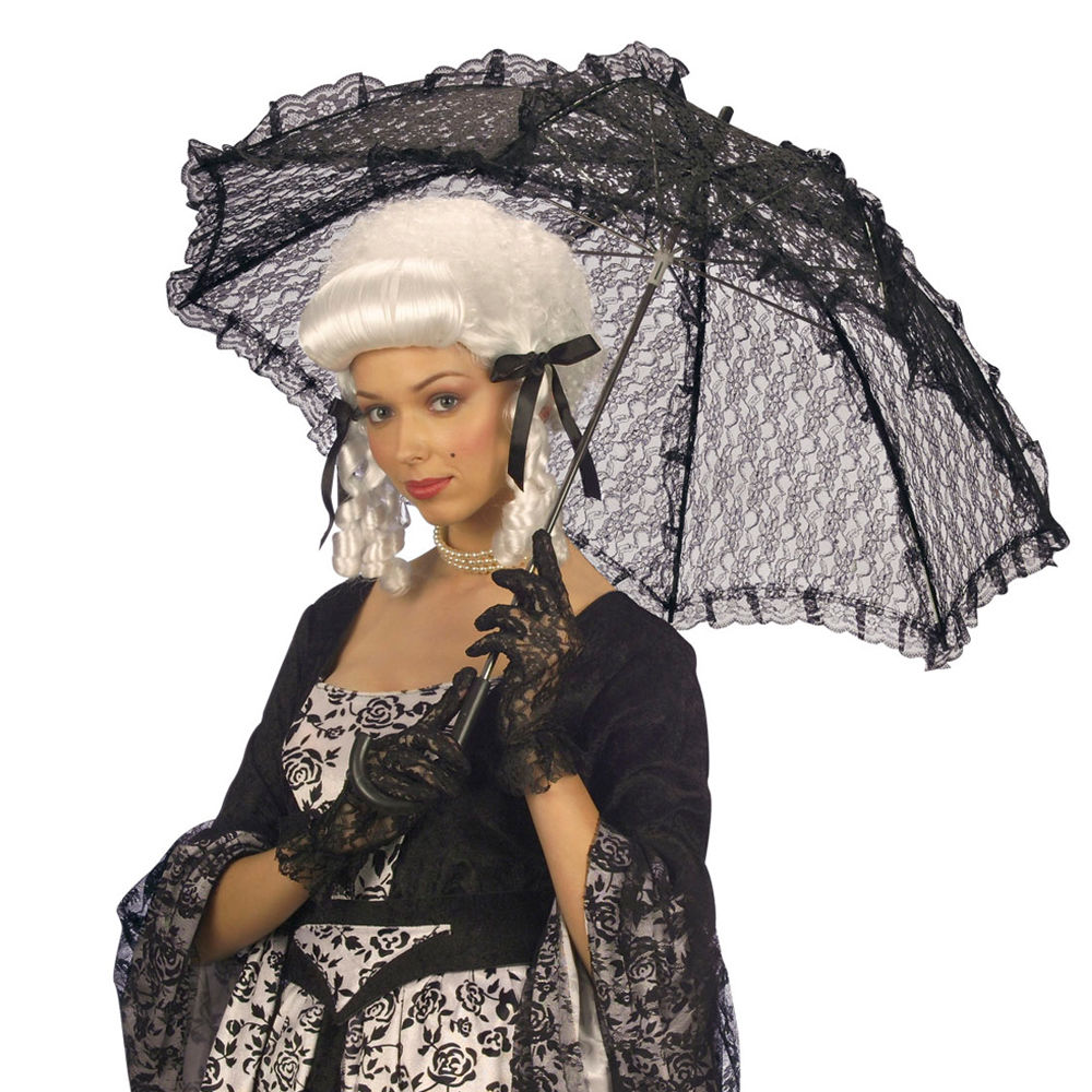 Schirm aus Spitze, schwarz, ø 83 cm Bild 2