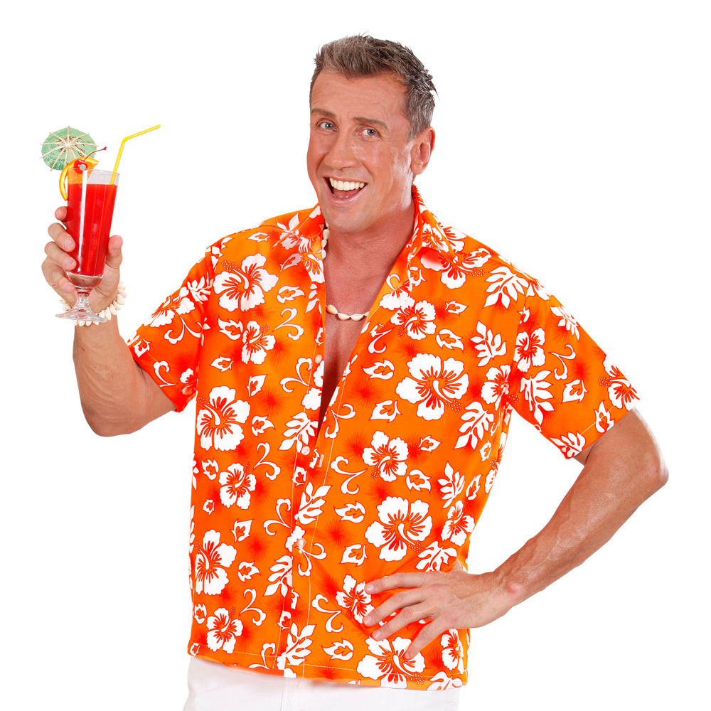 Herren-Kostüm Hawaiihemd, orange, Gr.M-L Bild 2