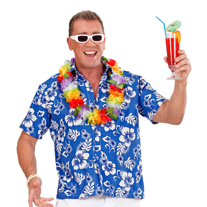 Herren-Kostüm Hawaiihemd, blau, Gr. XL Bild 2