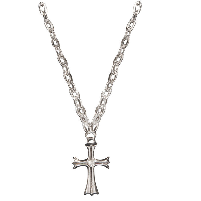 SALE Kette Gothic Kreuz, silber