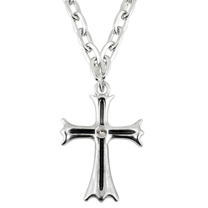 SALE Kette Gothic Kreuz, silber Bild 2