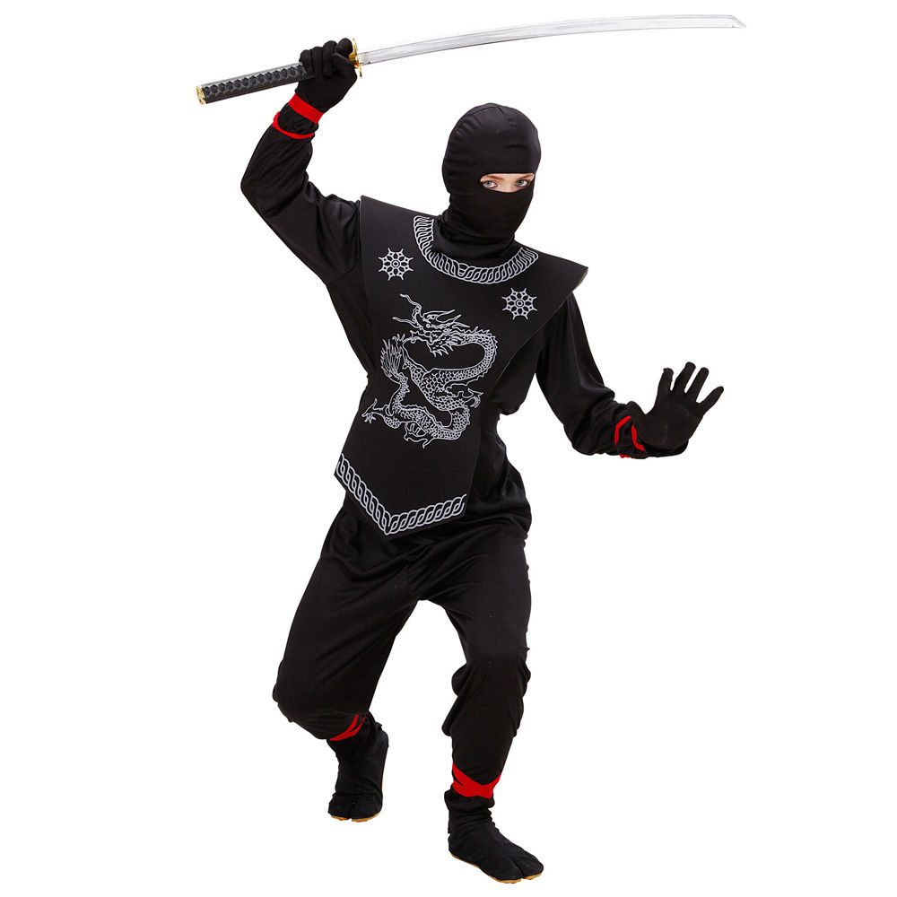 Kinder-Kostüm Schwarzer Ninja, Gr. 116-128