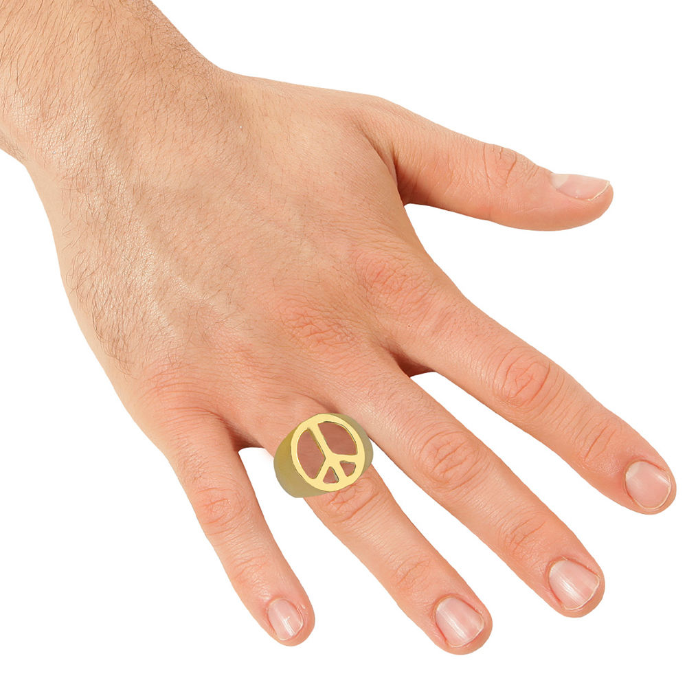 Ring Peace-Symbol, gold Bild 2