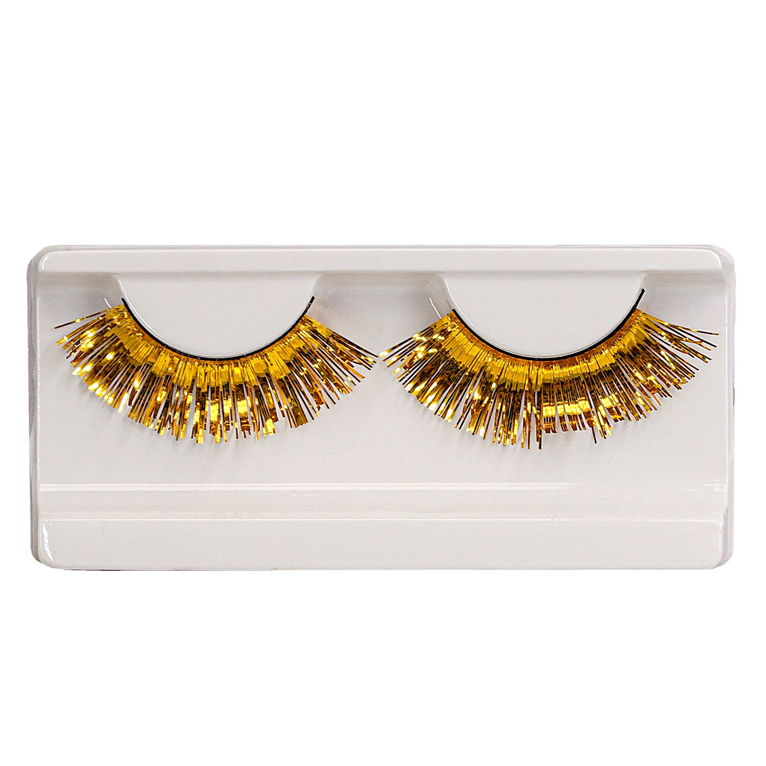 NEU K�nstliche Wimpern, 1 Paar mit Wimpernkleber, Gold Metallic