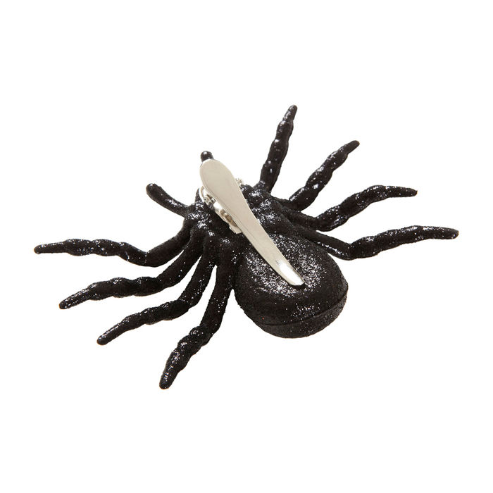 Haarspange Glitter Spinne, schwarz