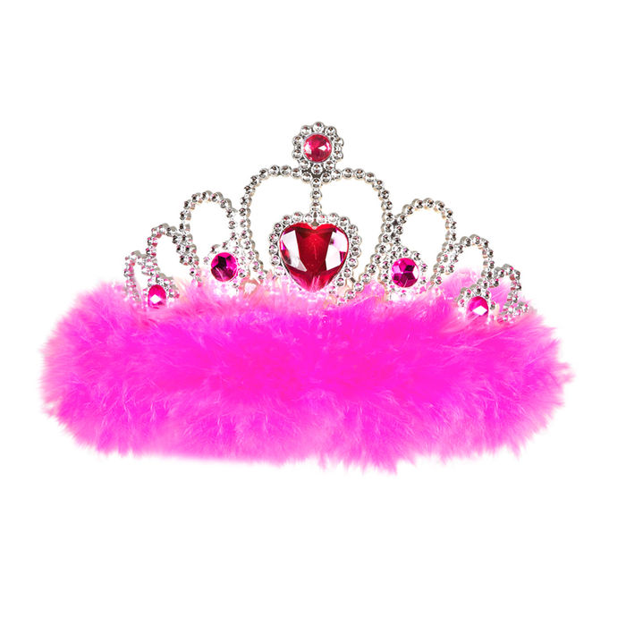 Rubie's 6170630-STD Diadem Silber Prinzessin Krone Prinzessindiadem Herz  Herzchen rosa Princess König Königin Edel, Multi-Colored