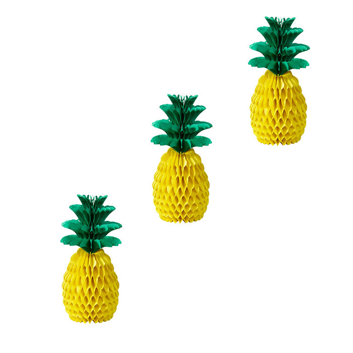 Wabenball Ananas, 35 cm, 12 Stck