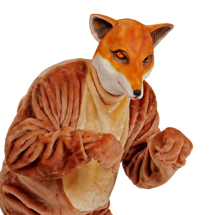 SALE Vollmaske Fuchs, Latex, braun und wei Bild 2