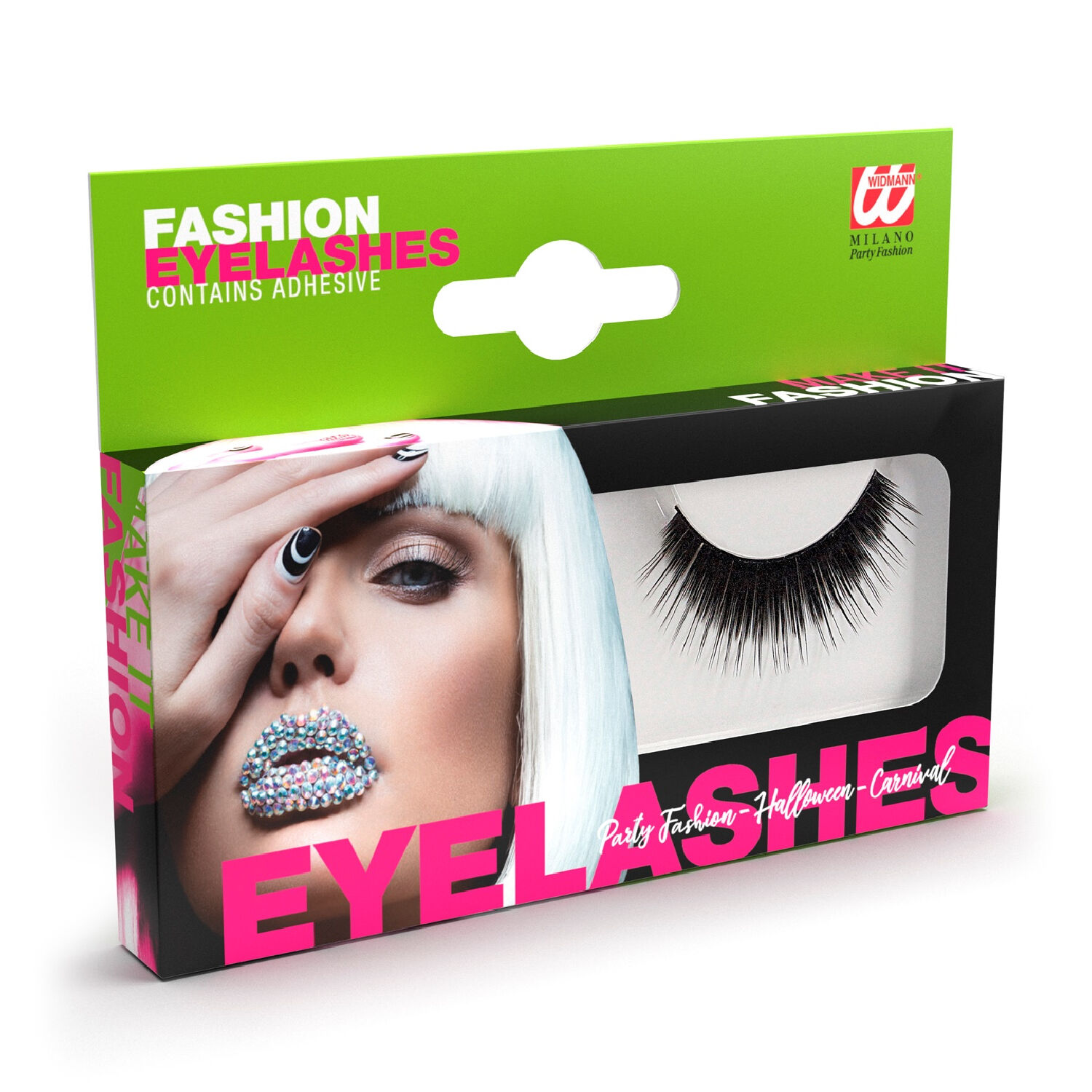 NEU Knstliche Wimpern, 1 Paar mit Wimpernkleber, Dicht Schwarz Bild 2