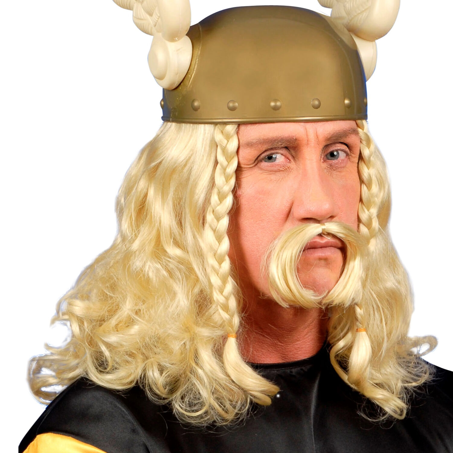 NEU Percke kleiner Gallier, mit Schnurrbart, blond