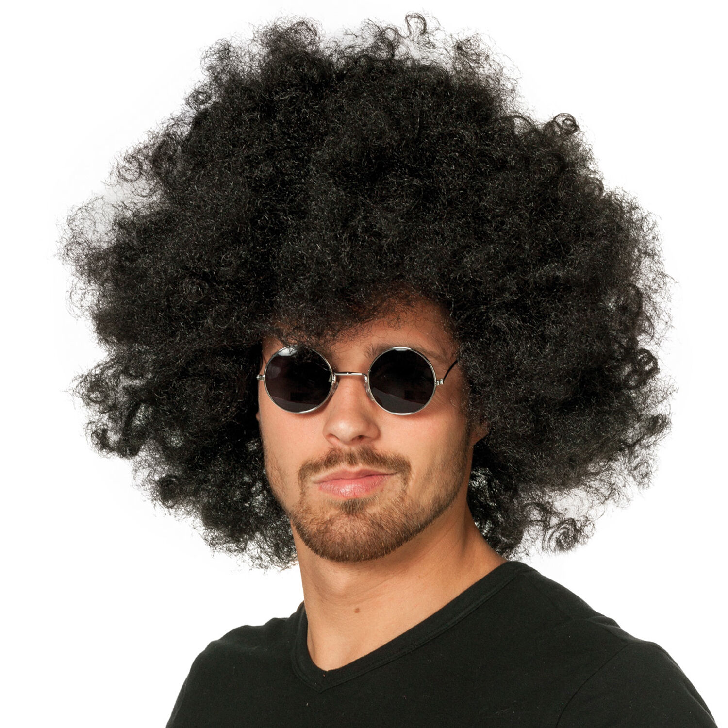 Brille Hippie, runde, schwarze Gläser aus Metall Bild 2