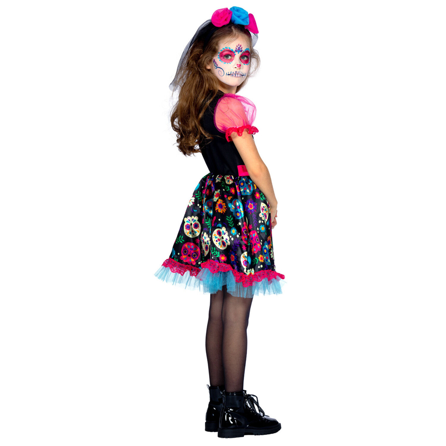 NEU Kinder-Kostm Day of the Dead, Kleid mit Haarreif, Gr. 116 Bild 2