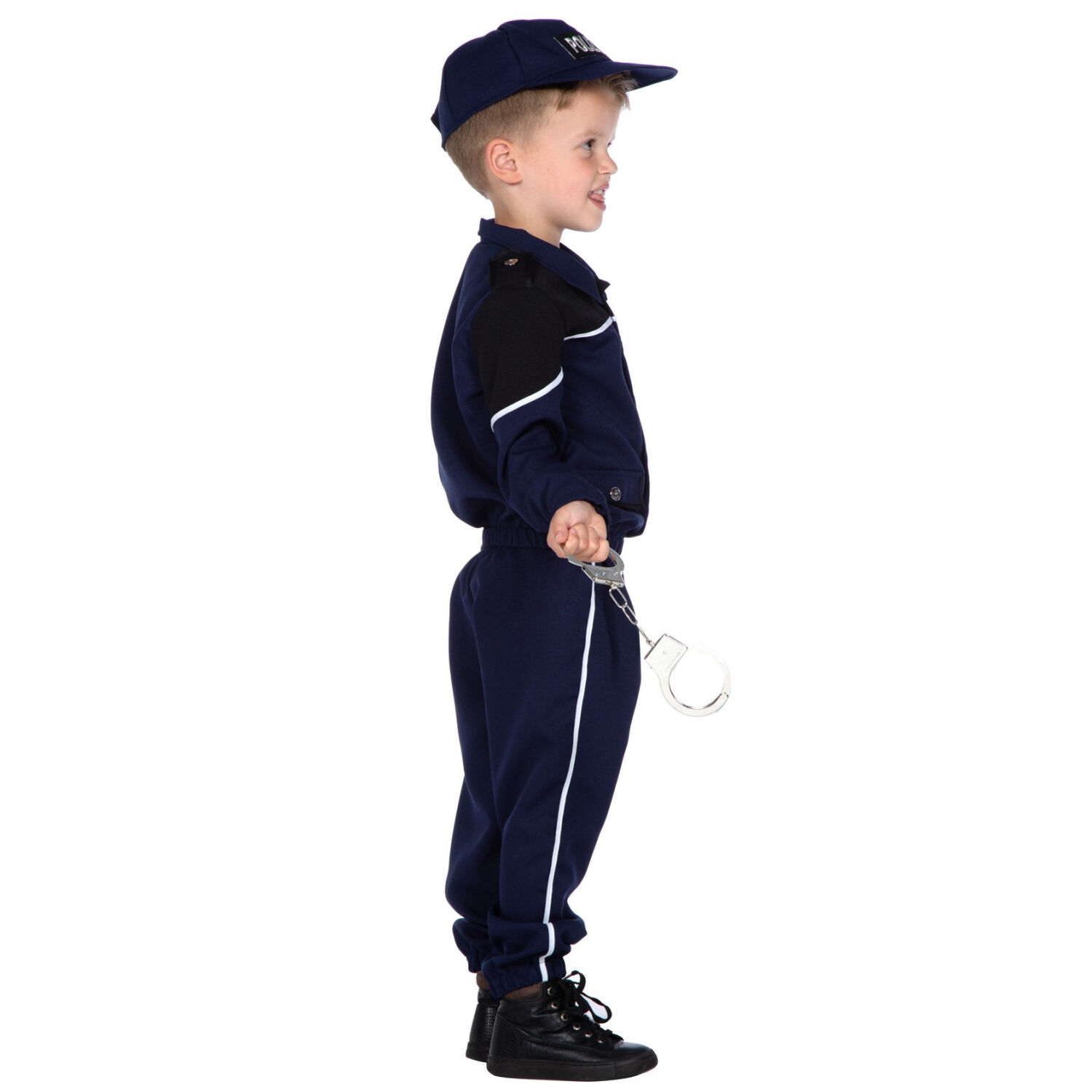 NEU Kinder-Kostm Polizist, blau, 3-teilig mit Jacke, Hose und Kappe, Gre 104 Bild 2