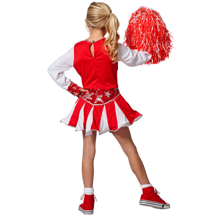 Kinder-Kostüm Cheerleader, rot-weiß, Gr. 116 Bild 3