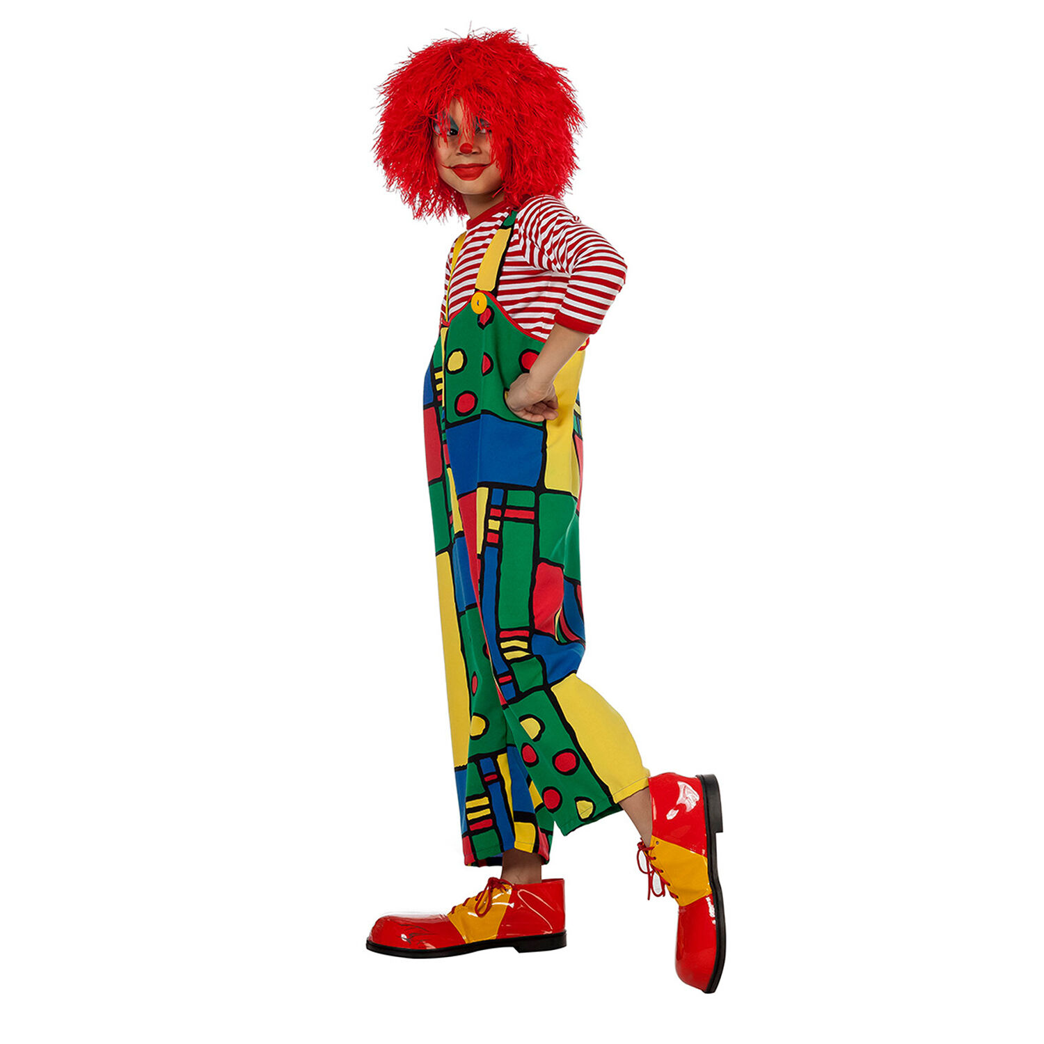 NEU Kinder-Kostüm Clown-Latzhose Mondrian, bunt, Gr. 116 Bild 2