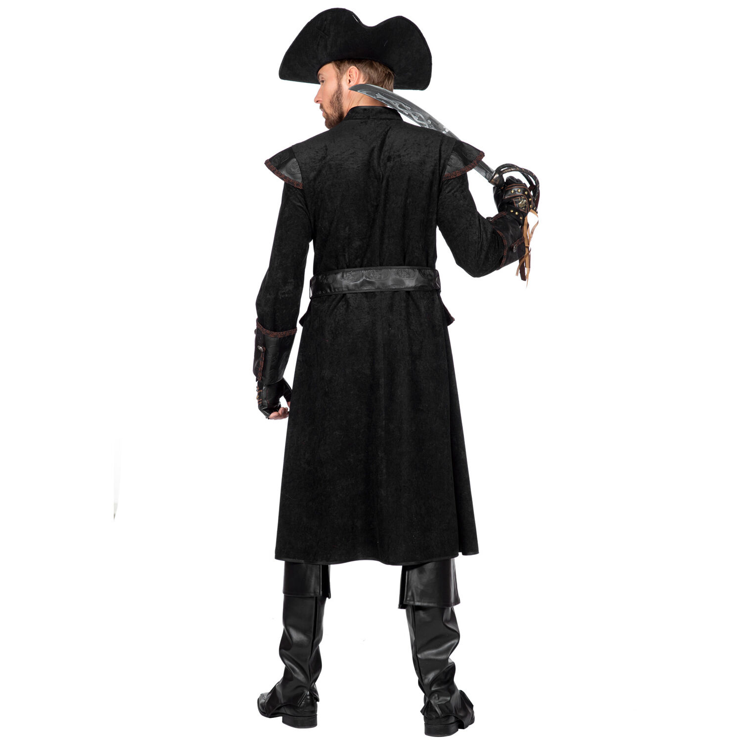 Herren-Kostüm schwarzer Pirat Deluxe, Gr. 48 Bild 3