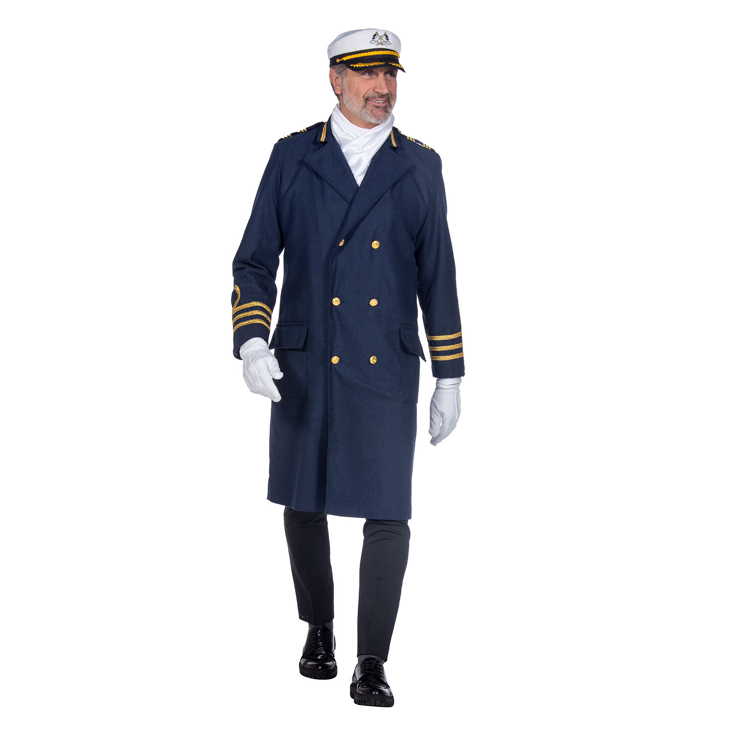 NEU Herren-Kostm Hochwertiger Kapitnsmantel, navy blau, Gr. S