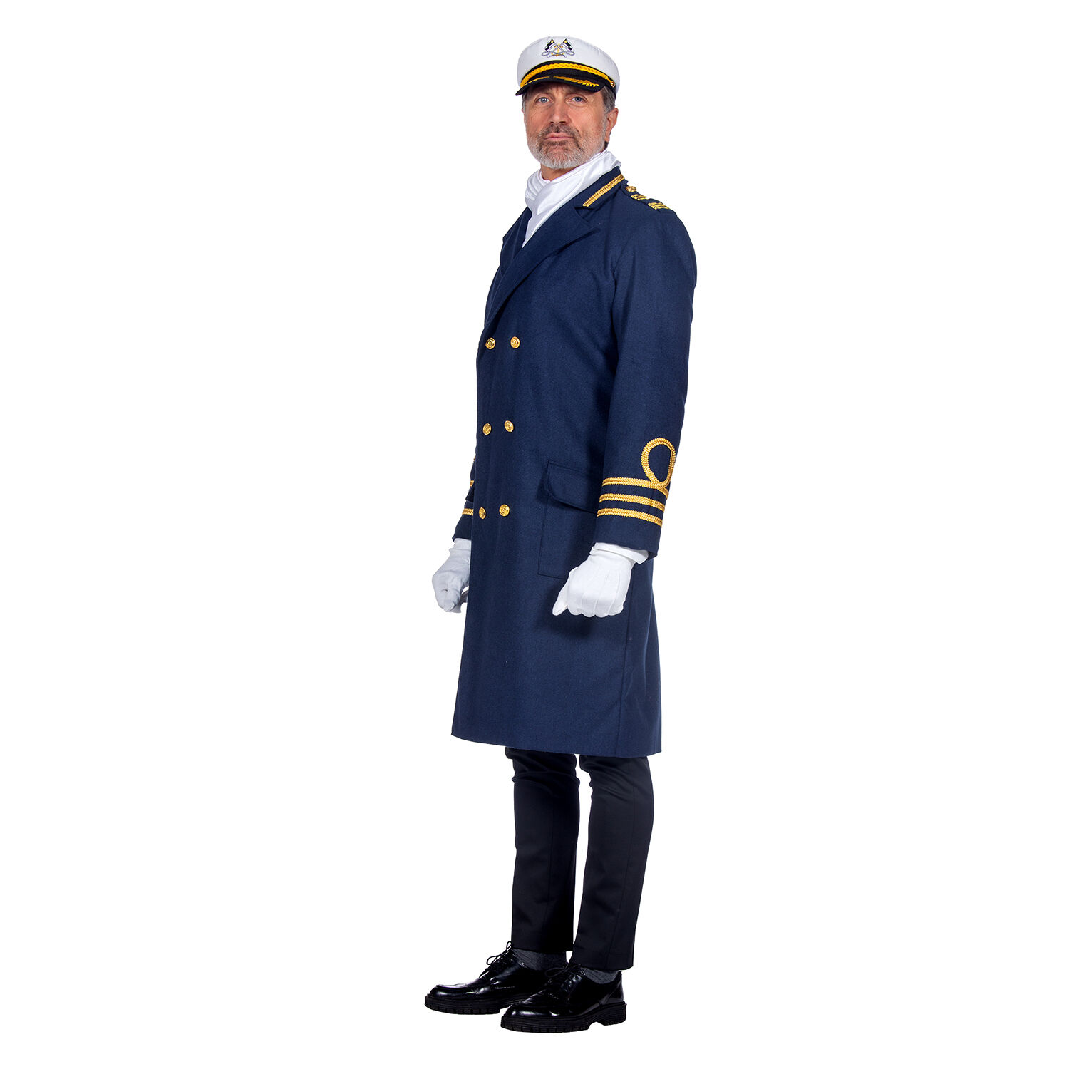 NEU Herren-Kostm Hochwertiger Kapitnsmantel, navy blau, Gr. S Bild 2