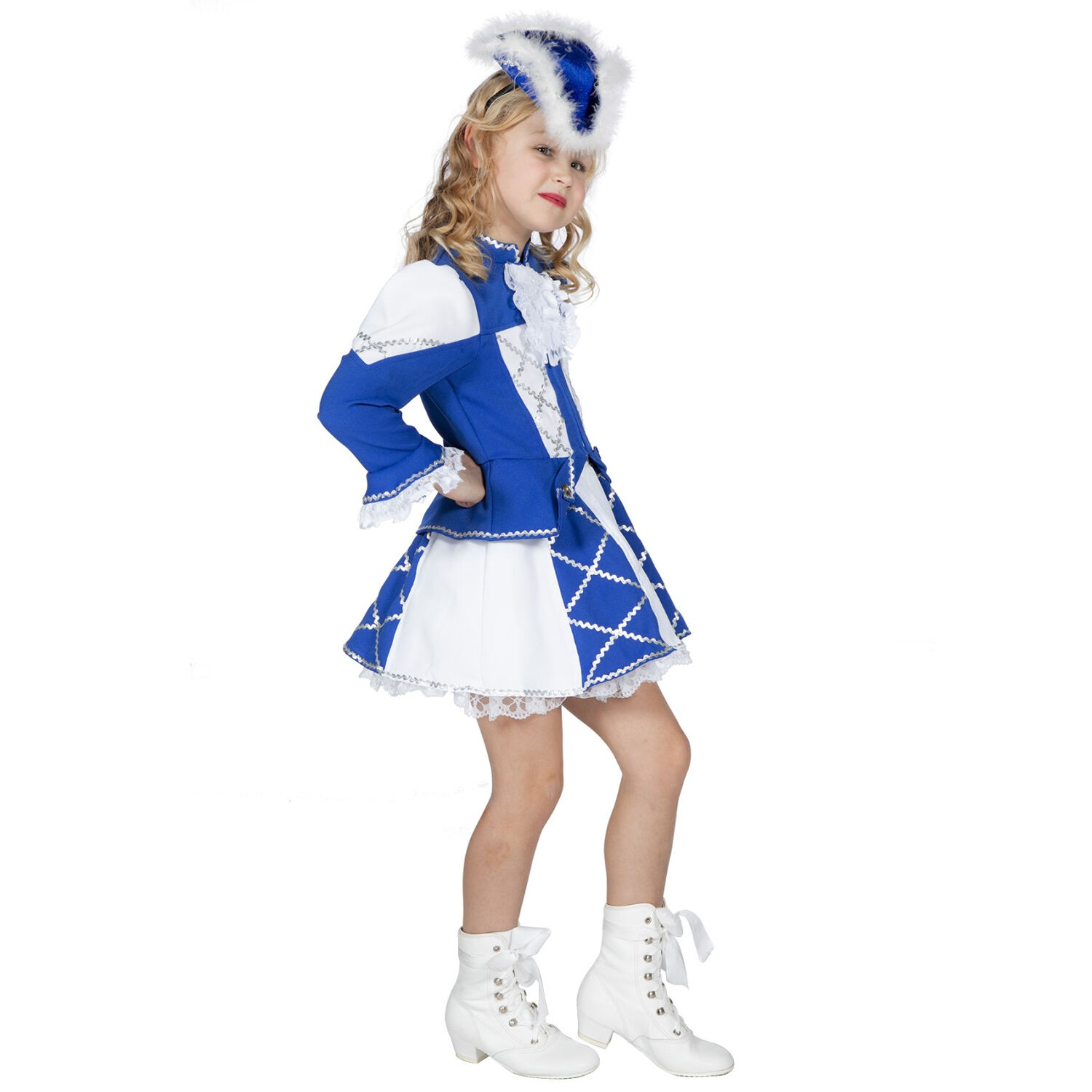 Kinder-Kostüm Tanzmariechen blau/weiß/silber Gr. 104 Bild 2
