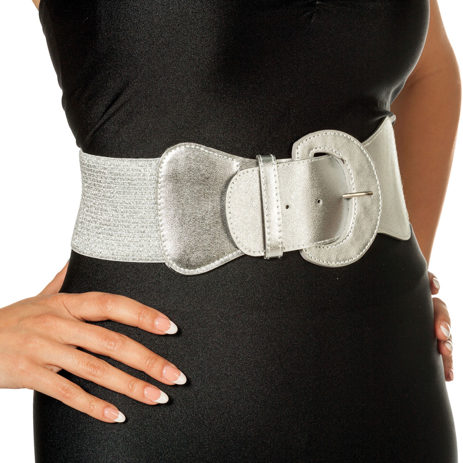 G�rtel mit gro�er Schnalle, silber Bild 2