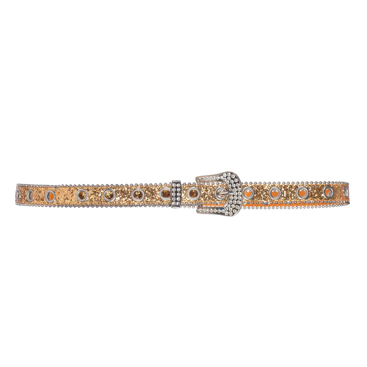 NEU Grtel Glitter, mit Strassstein-Schnalle, gold