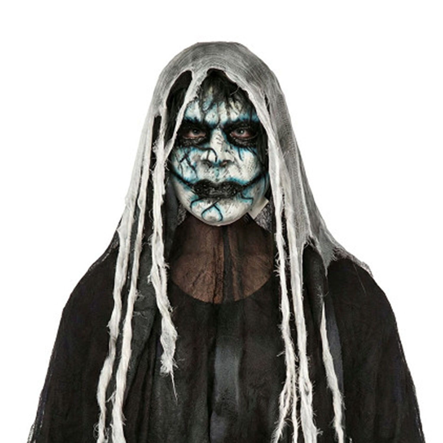 NEU Maske Halloween-Geist, mit Kapuze und langen Fransen