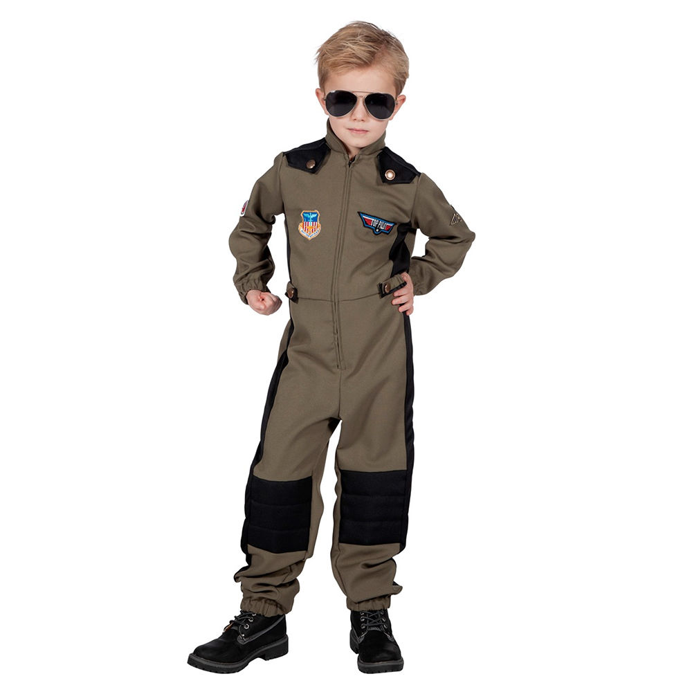 Kinder Kostüm Kampfpilot Tom Gr 116-164 Pilot Fasching Karneval 