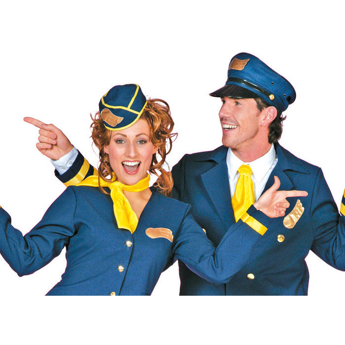 Damen-Kostüm Pilotin, blau/gelb, Gr. 44 Bild 2