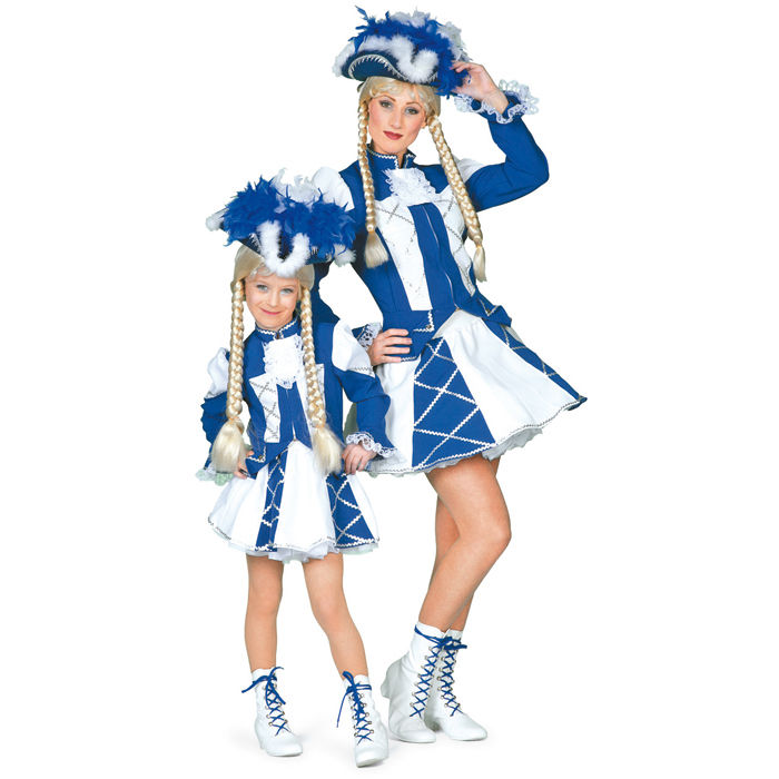 Tanzmariechen Damen Kostüm Karneval Fasching blau-weiß WIL 