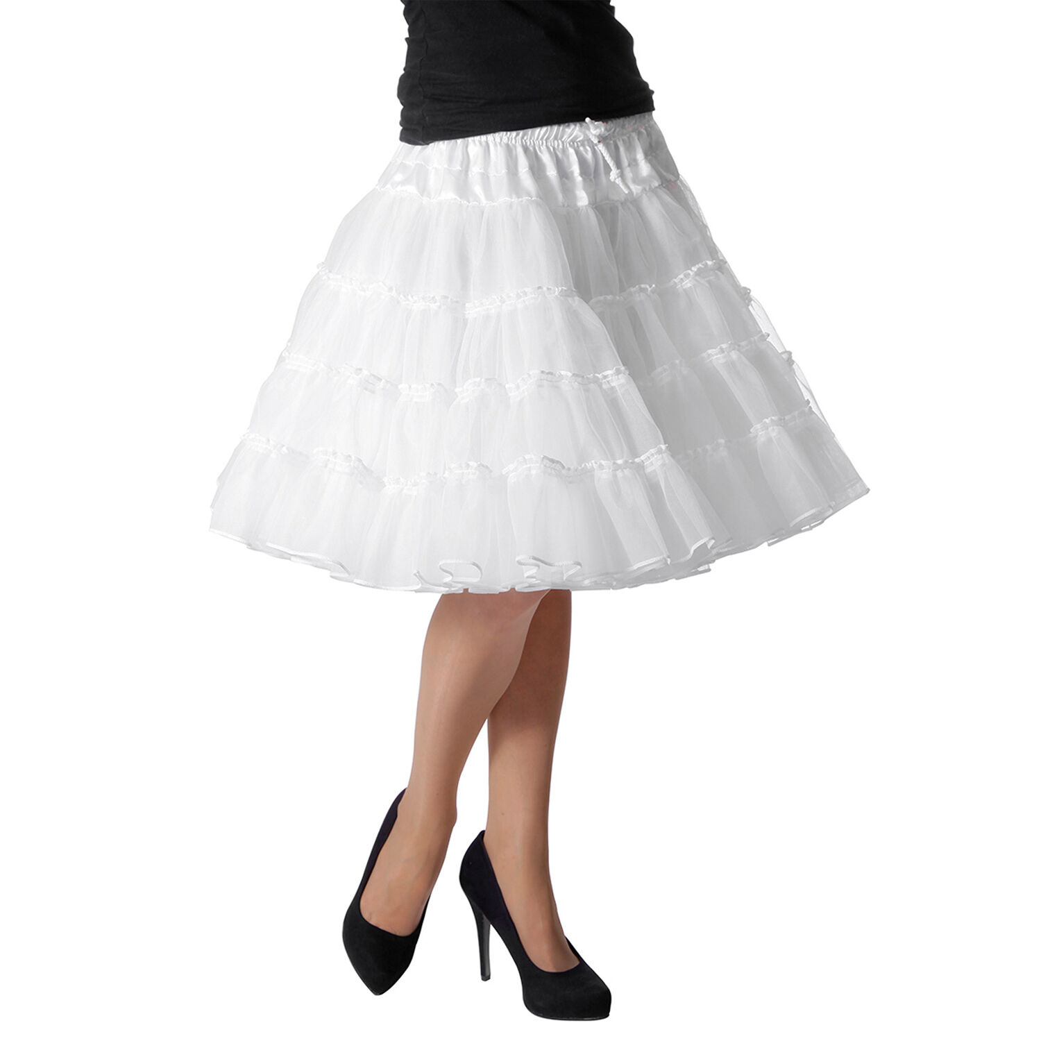 Petticoat-Deluxe, mehrlagig, knielang, wei