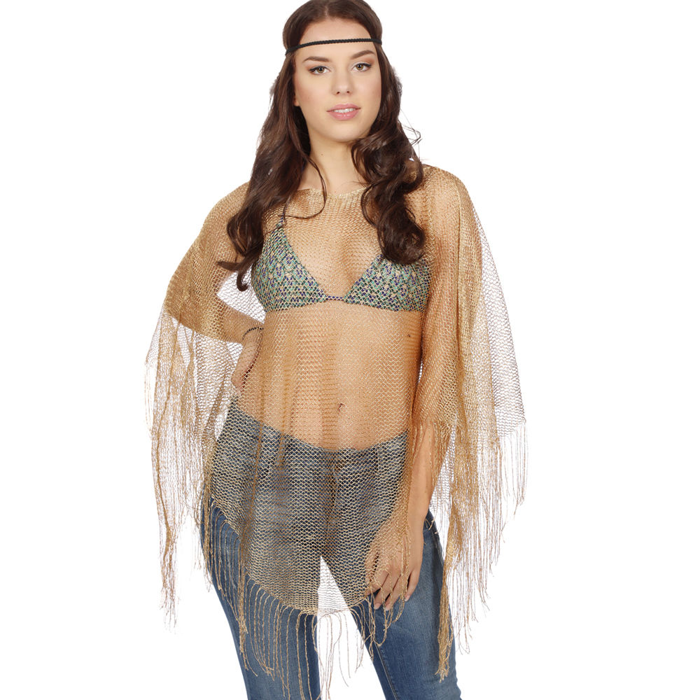 Netz-Poncho, gold, Einheitsgre