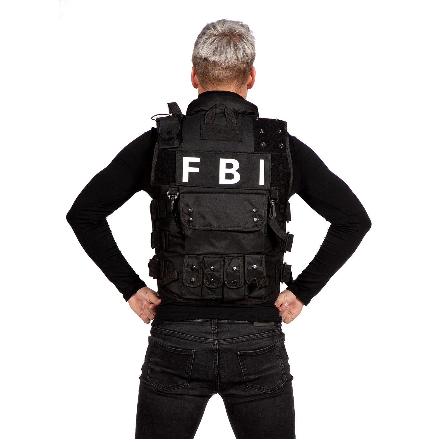 Weste FBI deluxe, schwarz, Einheitsgröße Bild 3