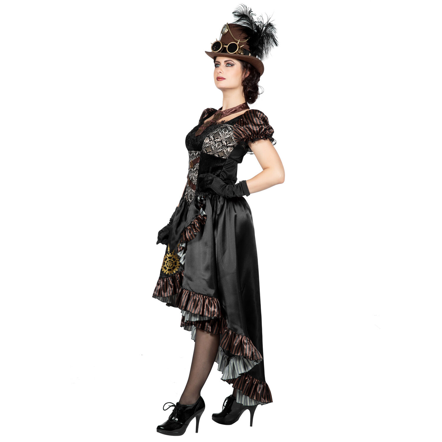 Damen-Kostüm Steampunk-Kleid schwarz, Gr. S Bild 2