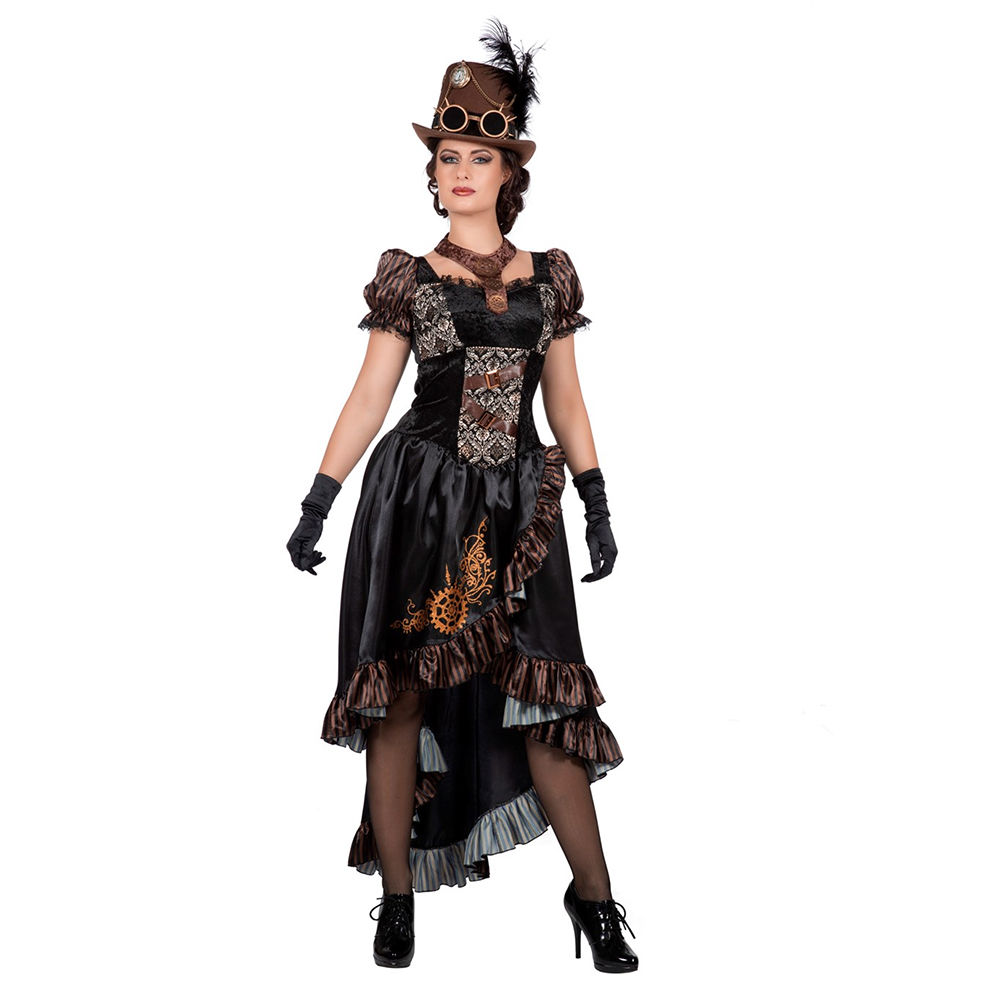 Damen-Kostüm Steampunk-Kleid schwarz, Gr. M