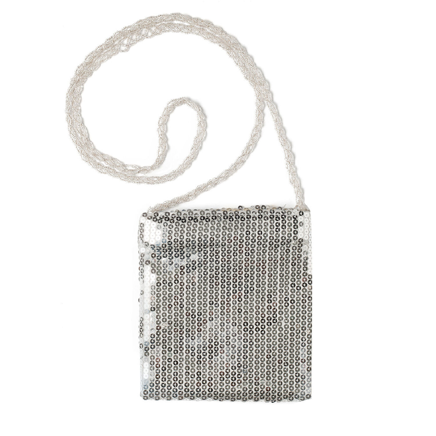 Paillettentasche, silber, ca. 18x18cm